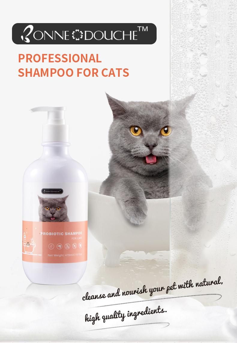 OEM Hot Sales Natural Fluffy Look Anti-Kont Cat Shower Shampoo 470ml