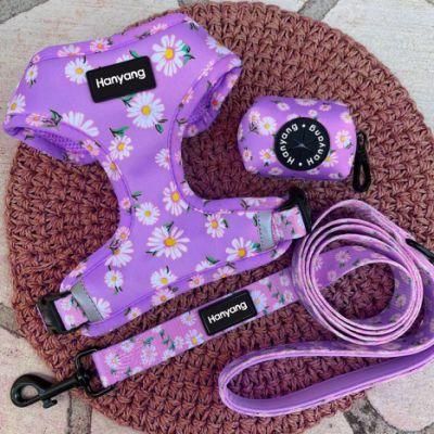 2022manufacturers Wholesale Pet Dog Collar Leash Set Dog Poop Bag Holder Adjustable Custom Harness Dog Harness