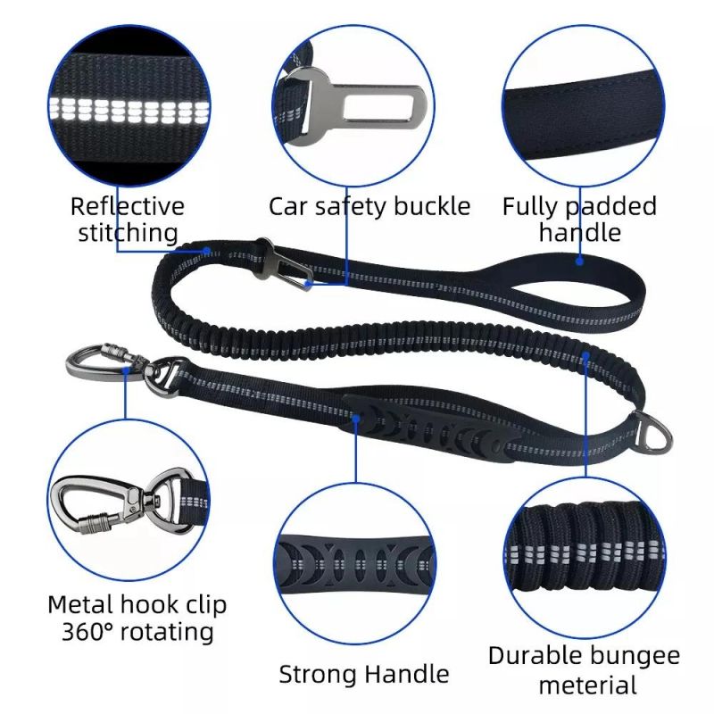 Durable Nylon Dogs Car Belt Adjustable Reflective Pet Dog Leash Harness