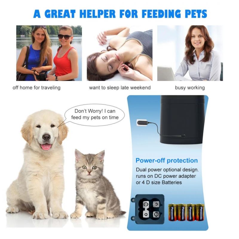 7L Dry Food Storage Smart Feeder for Pets with Stainless Steel Bowl Automatic Pet Feeder