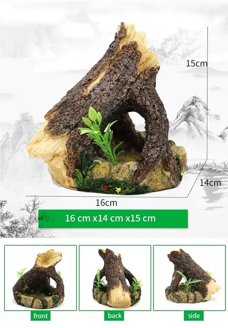 Aquarium Decoration Tree House Resin Fish Tank Ornament Hiding Caves Decor