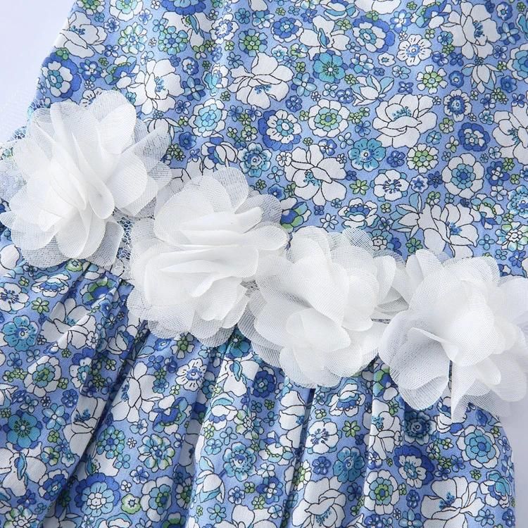 Fashion Dog Cloth Fancy Shirt Sunflouer Printing Cute Puppy New Design Spring Summer Vacation Girls Dog Cat Skirt