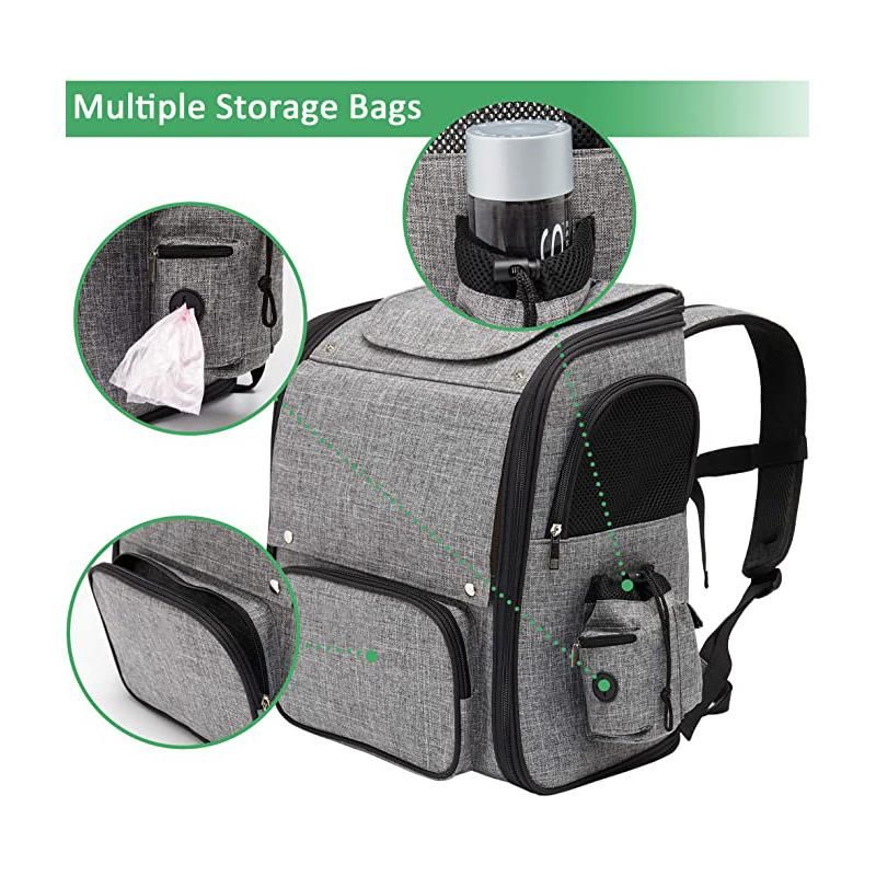 Custom Lightweight Expandable Ventilated Travel Pet Carrier Backpack for Hiking