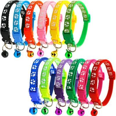 Manufacturer Wholesale Good Quality Multi-Colors Design Adjustable Bell Bow Dog Cat Collar Free Sample