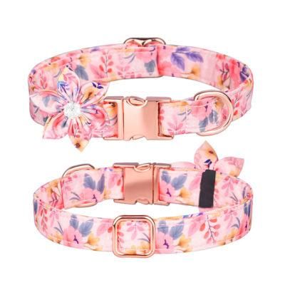 Removable Hexapetalous Pet Collar with Bling Rhinestone