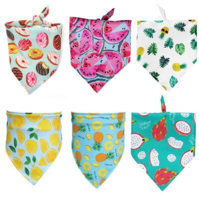 Factory Supply Watermelon Fruit Pet Bandana Wholesale Cartoon Dog Bandanas