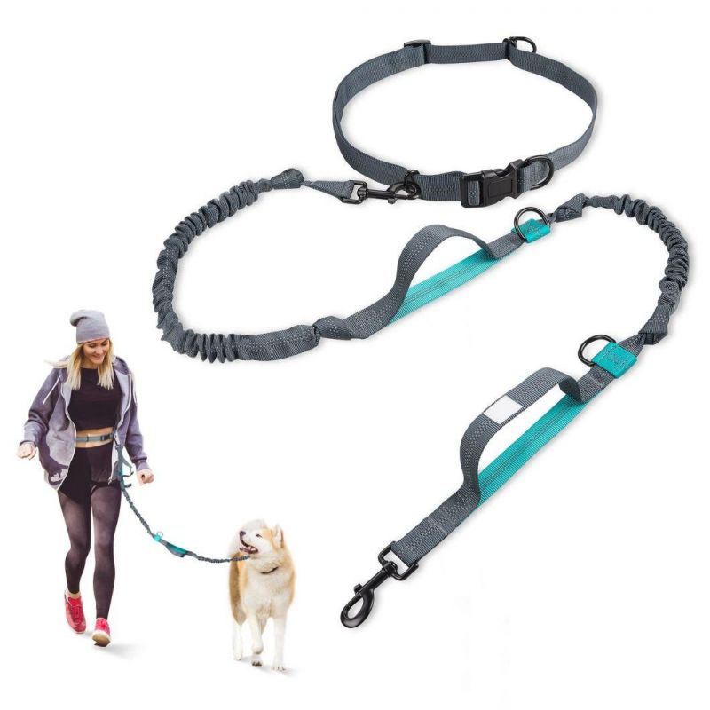 New Reflective Leash Traction Rope Pet Dog Running Belt Elastic Hands Freely