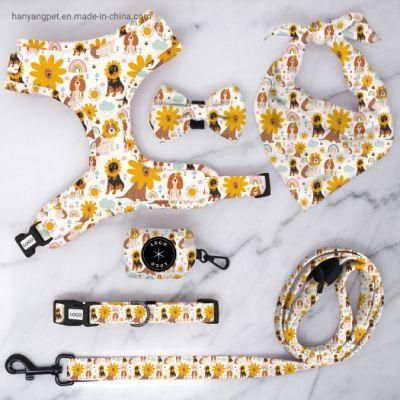 Pet Accessories Fashion Colorful Luxury Collar Leash Harnewss Set Metal Buckle