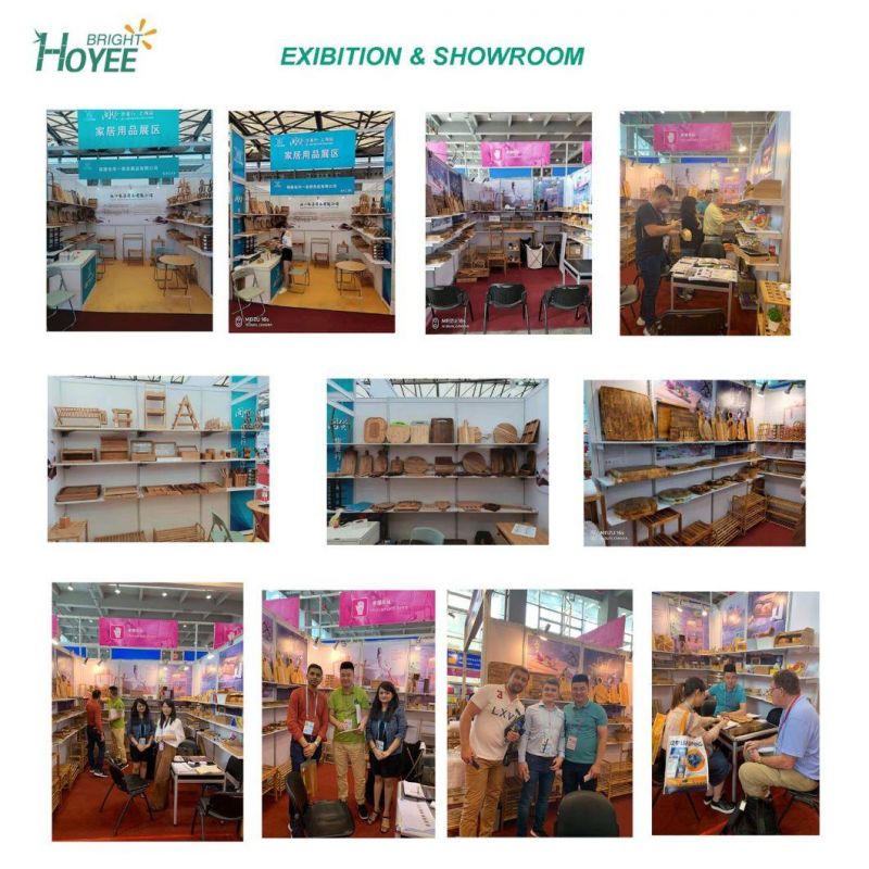 Wholesale Eco-Friendly Bamboo Elevated Dog Cat Food and Water Bowls Stand Feeder with 2 Ceramic Bowls