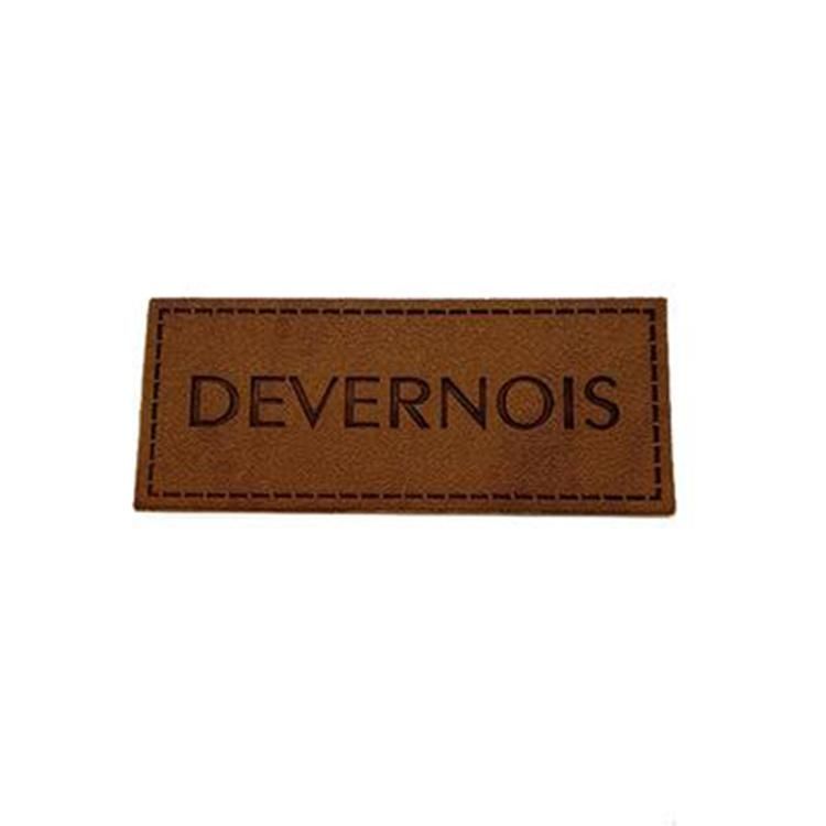 Fashion Design Custom Badge Brand Name Logo Embossed PU Faux Leather Labels Dog Label Private Custom Patch Hang Tag Wholesale