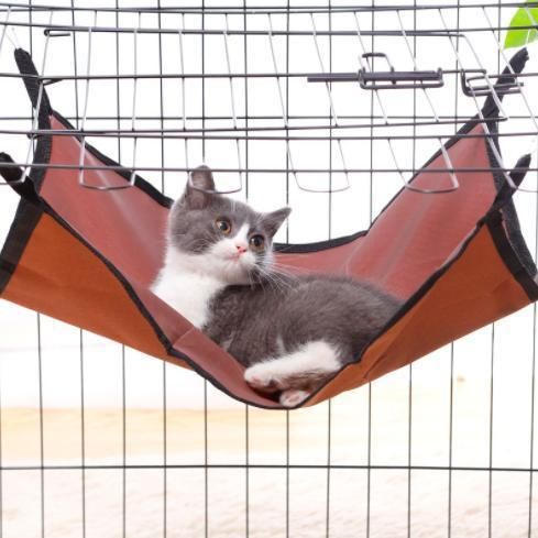 Waterproof and Durable Kitten Cat Hammock Comfortable Soft Hanging Fleece Pet Cage Hammock Bed Cat Cattery Mat