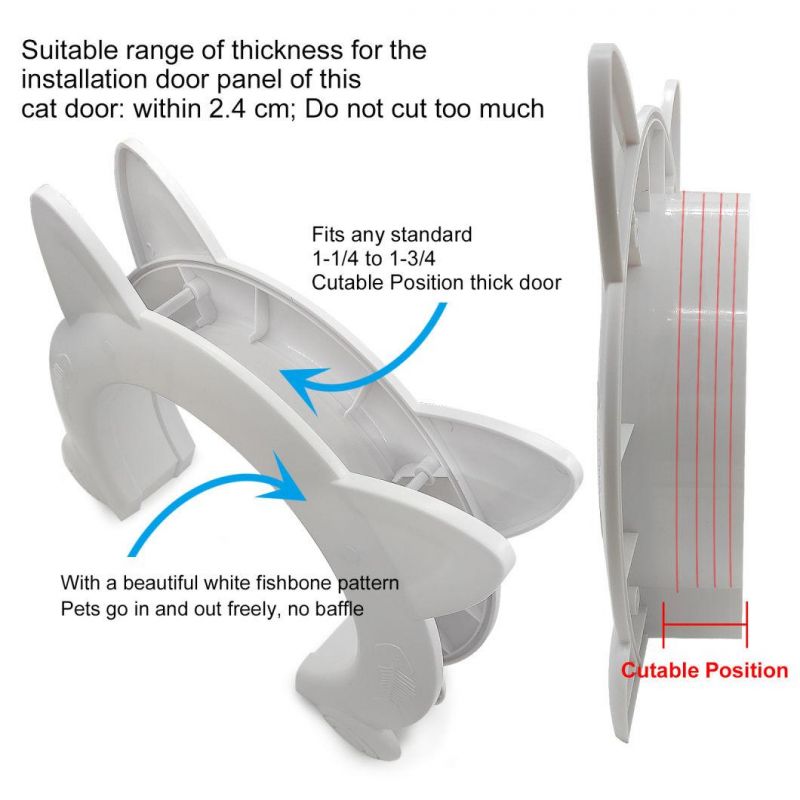 in Stock OEM ODM Large Cat Door Kitty Shaped Hole Interior Cat Door with Screws Interior