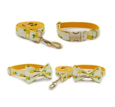 OEM ODM Logo Cool Style Dog Collar with Leashes Sets with Bowtie