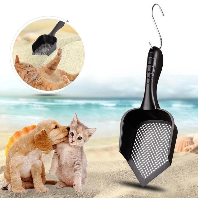 Black Color Plastic PRO-Environment Plastic Cat Shovel Sand Removing Tip Cat Litter Shovel with Fine Hole