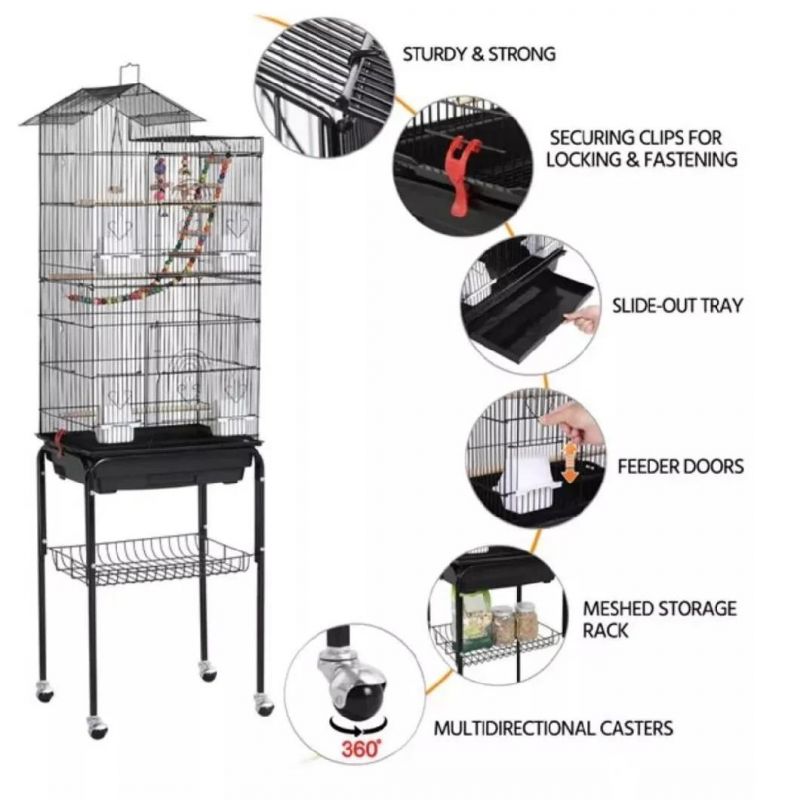 in Stock Factory Directly Sale Stand Perched Bird Breeding Cages