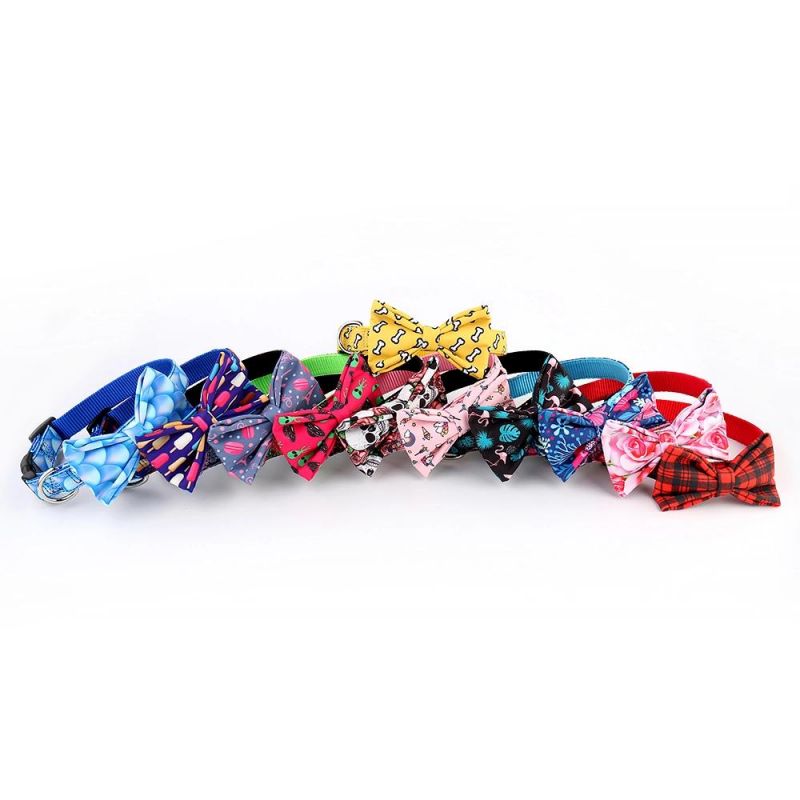 New Designer Wholesale Pet Collar Leash Bow-Tie Collar with Bowknot Dog Collars for Pet Gifts