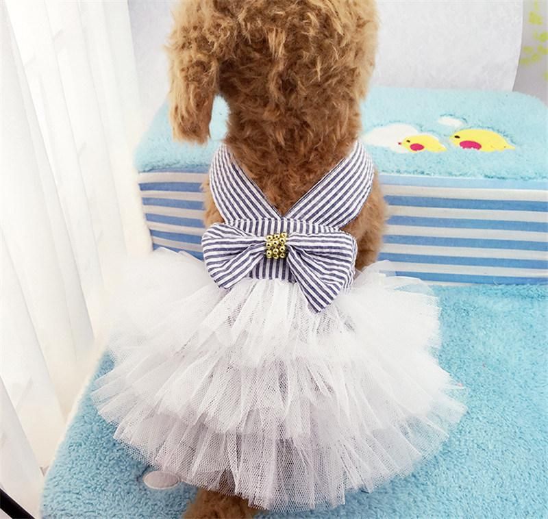 Pet Dog Cat Clothes Lace Tullle Dress Puppy Kitten Party Birthday Wedding Bowknot Dress