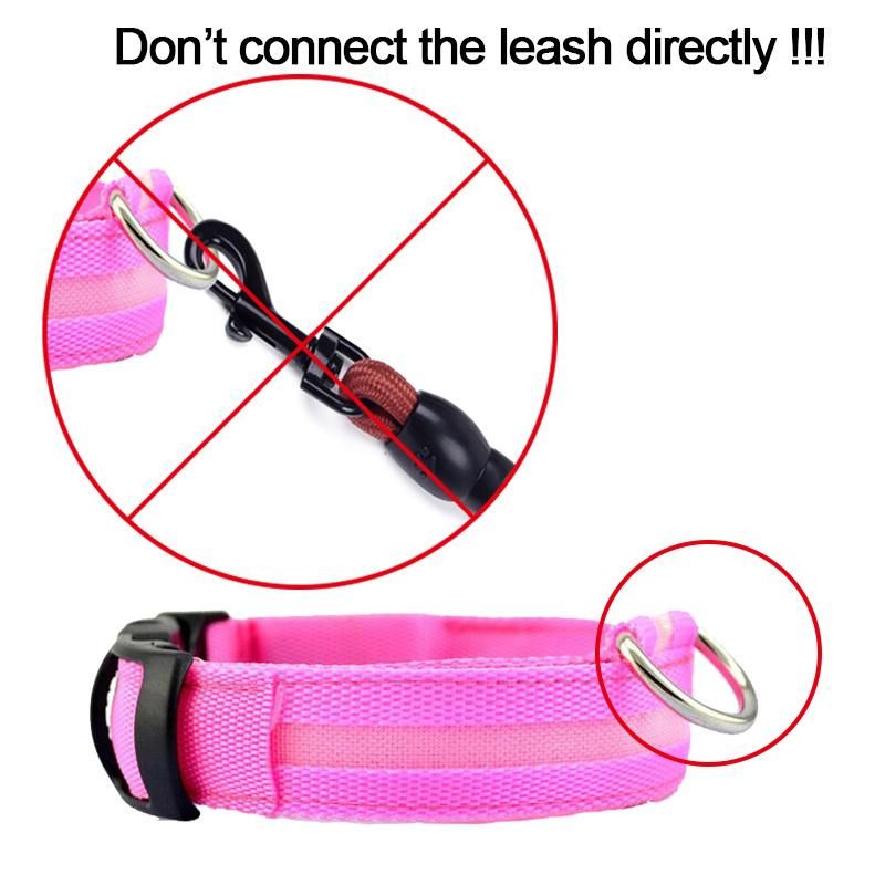 LED Pet Dog Collar Safety Night Light Anti-Lost/ Car Accident Avoid Luminous Collar