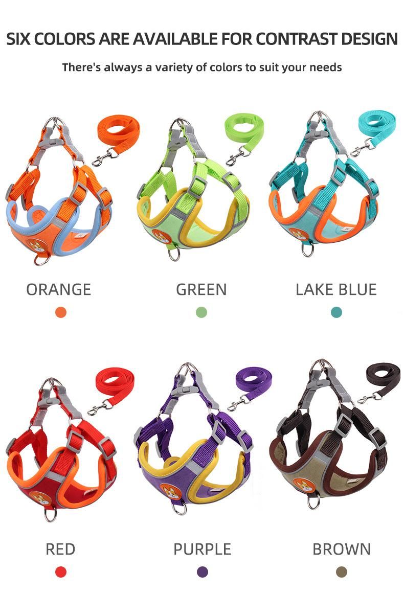 Pet Dog Harness Leash Set Reflective Adjustable Puppy Harness Vest