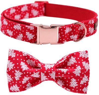 Cotton &amp; Webbing, Bowtie Dog Collar Adjustable Dog Collars