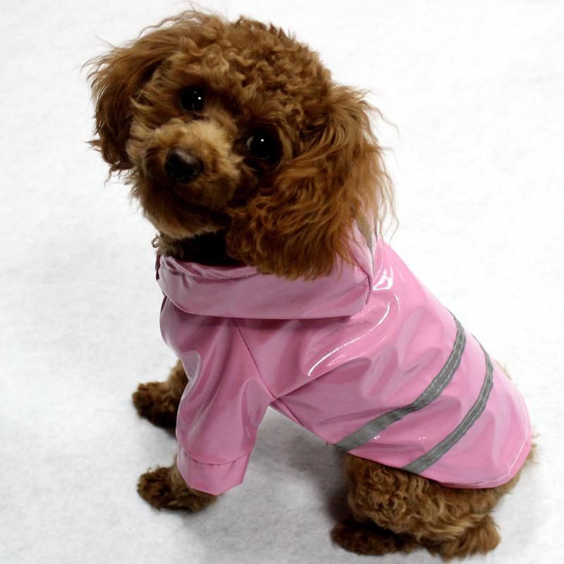 Puppy Hooded Raincoat Dog Night Reflective Safety Clothes Pet Waterproof Jacket Coat