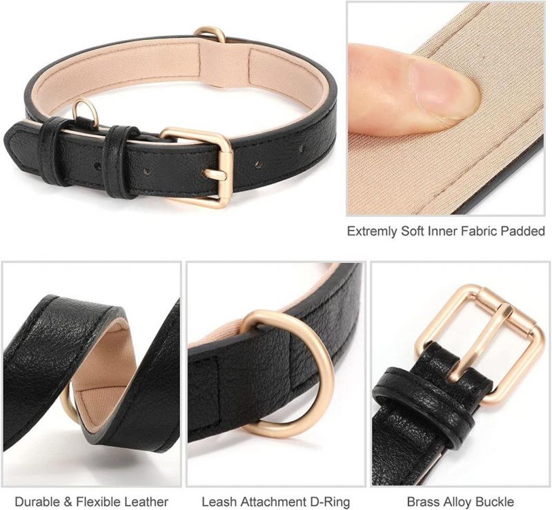 Flexible and Super Soft Leather Dog Collar with Multiple Colors