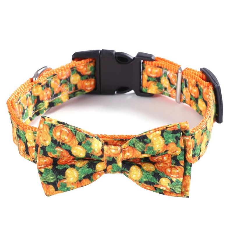 with Bow Tie Halloween Dog Training Collars Customized Brand Logo with Sash Small Bell