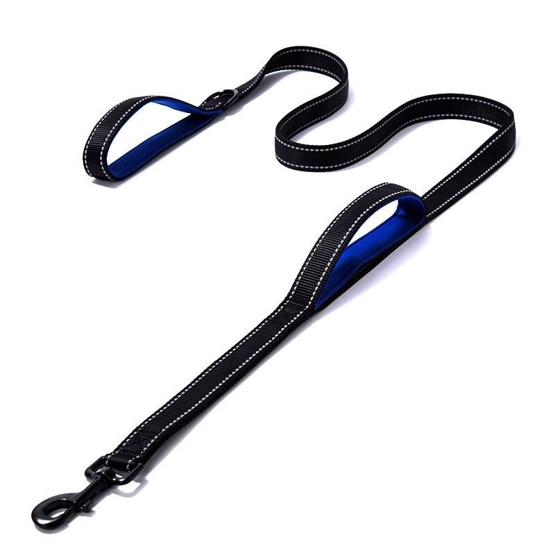 Reflective Dog Leash with Comfortable Dual Padded Handles for Control Safety Training Walking