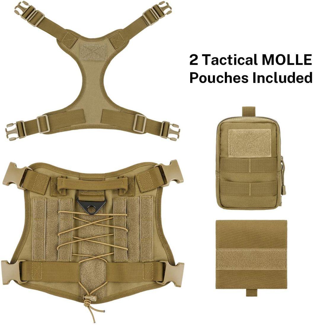 Adjustable Nylon Dog Vest with Handle and Detachable Pouches