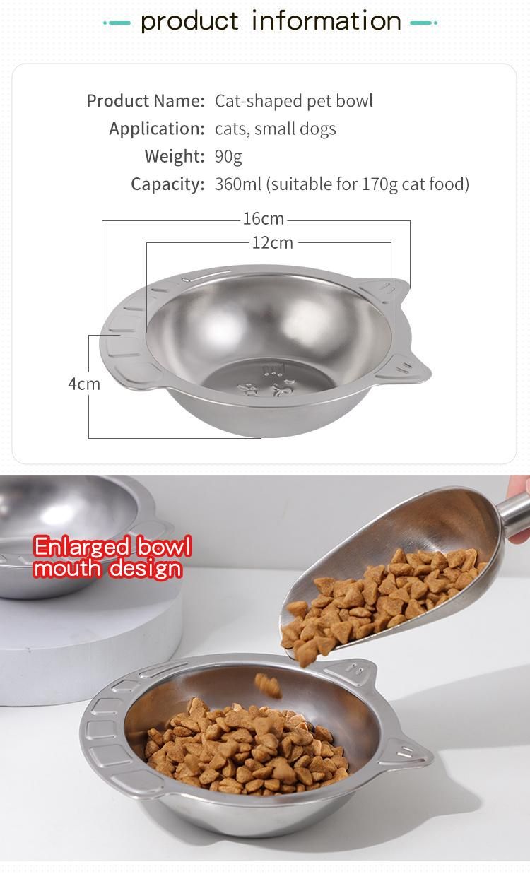 Original Patent Design 304 Stainless Steel Cat Dog Pet Food Drinking Feder Bowl