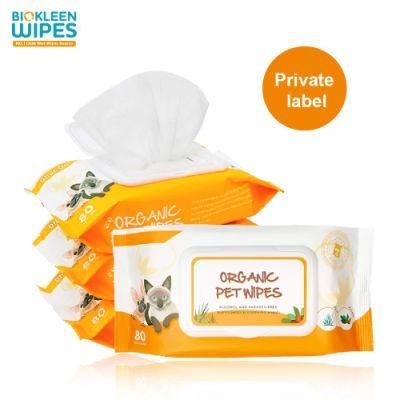 Biokleen Promotional Natural Fabric Biodegradable Pet Wet Wipes Organic Cleaning Wipes for Dog Cat