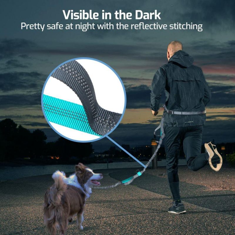 New Reflective Leash Traction Rope Pet Dog Running Belt Elastic Hands Freely