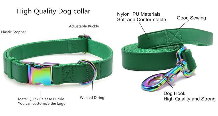 Custom High Quality Nylon Dog Leads Pattern Heat Transfer Print Sublimation Polyester Dog Collar and Leash