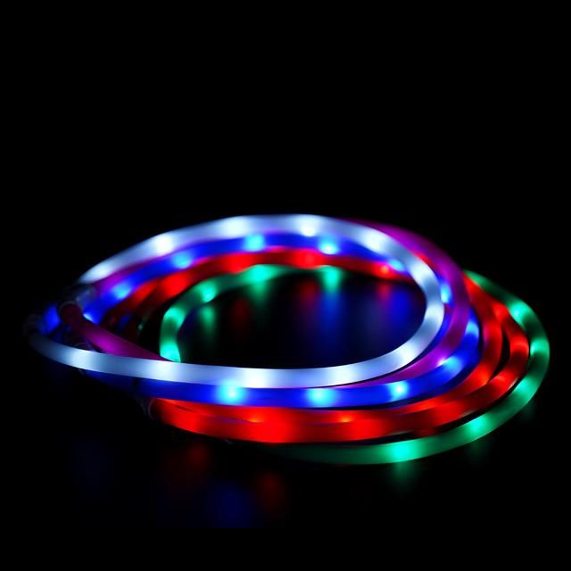 Free Sample Waterproof LED Color USB Charging Luminous Pet Silicone Dog Collar