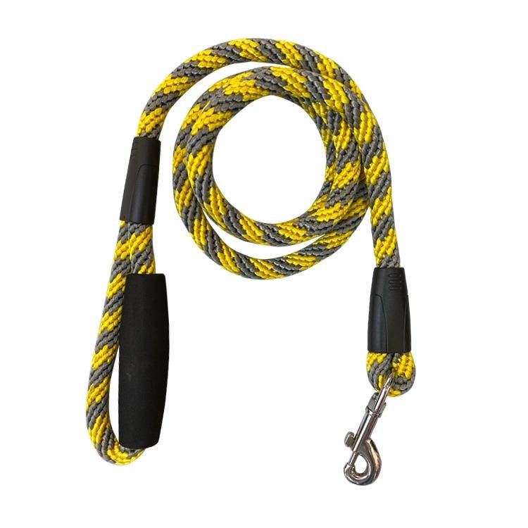 Heavy Duty Reflective Nylon Strong Durable Rope Dog Leash with Comfortable Padded Handle for Dogs//