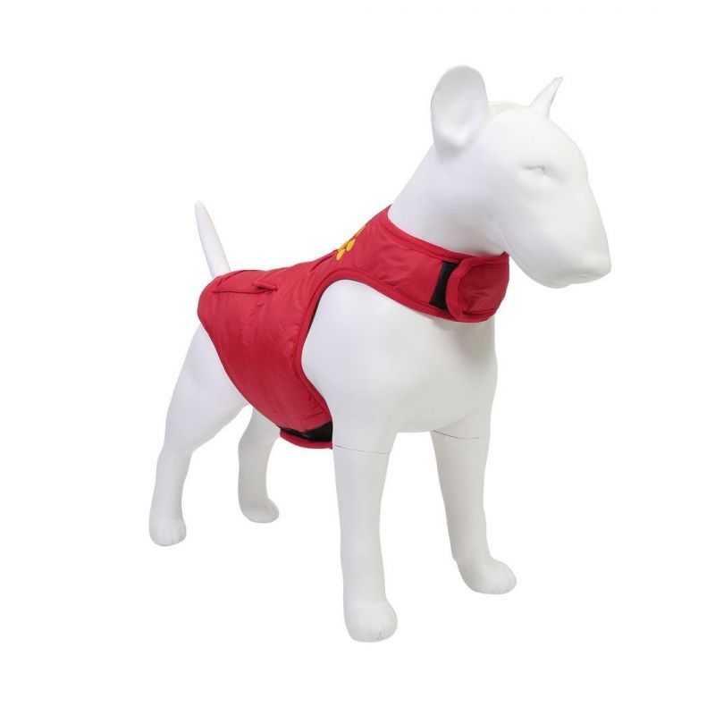 Dog Warm Vest Red Dog Coat with Little Pocket Design on Back