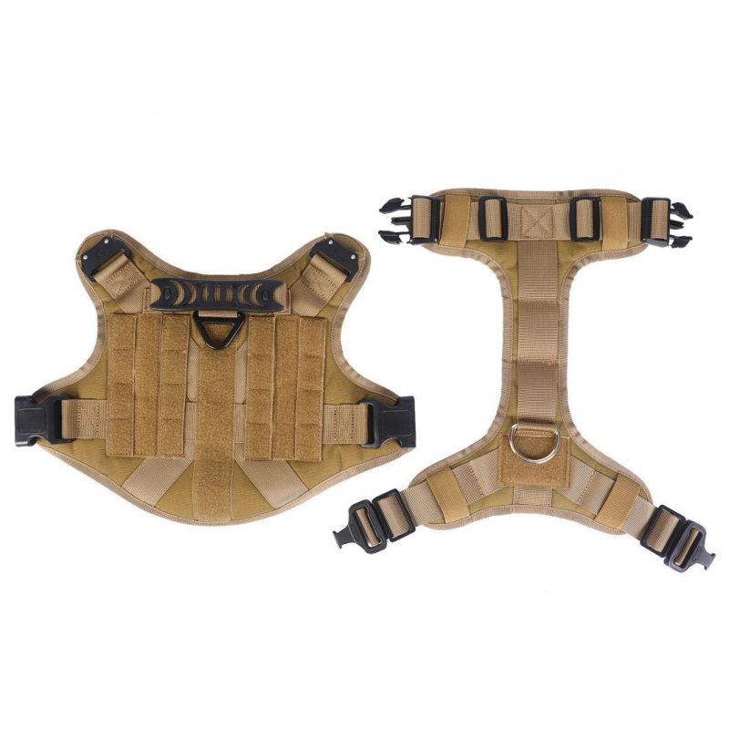 Tactical Military Adjustable Training Oxford Dog Harness Safety Vest Easy Control Front Clip for S/M/L Size