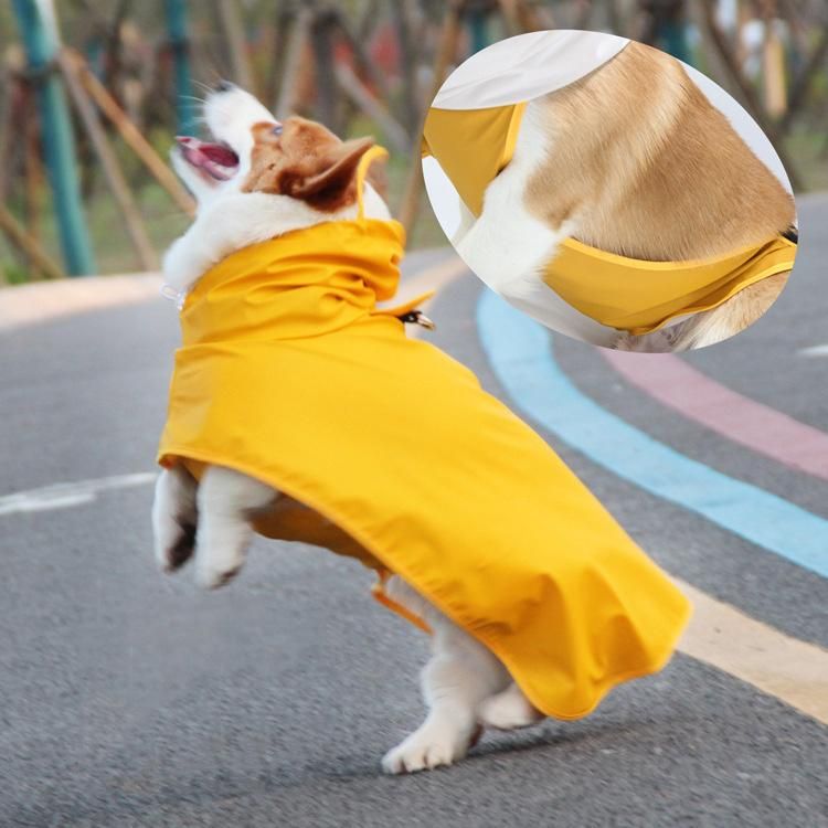 Dog Raincoat Transparent Visor Pet Poncho with Belly Strap