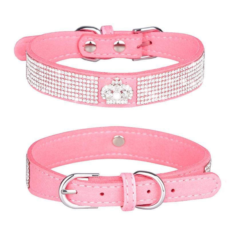 Customized Diamond Leather Dog Collar From Factory