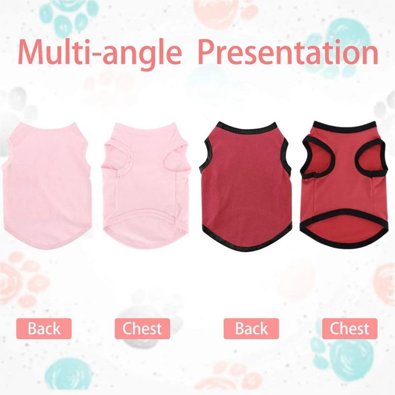6 Pieces Dog Shirts Pet Puppy Blank Clothes Breathable Dog Plain Shirts Soft Puppy T-Shirts Clothes Outfit for Dogs Cats Puppy