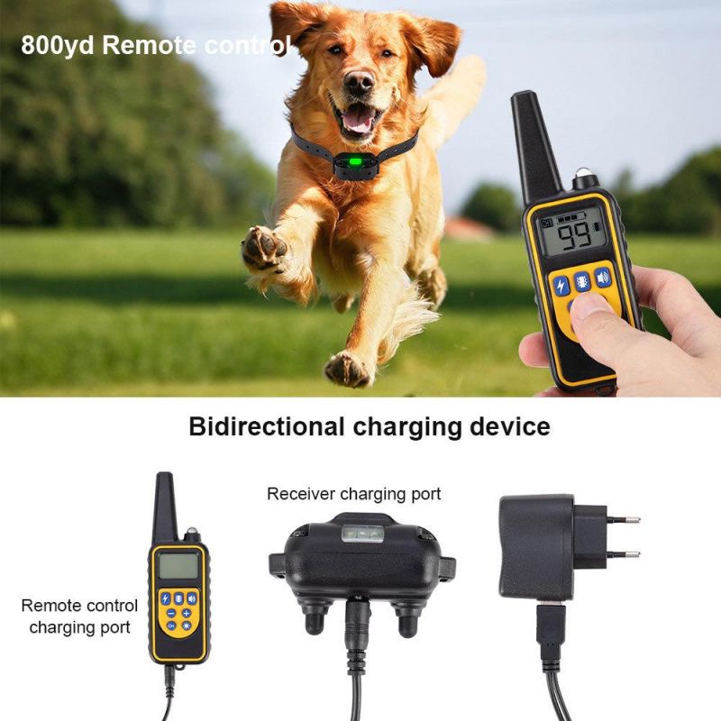 Pet Dog Electric Training Collar Shock LCD Display Rechargeable Waterproof with Remote