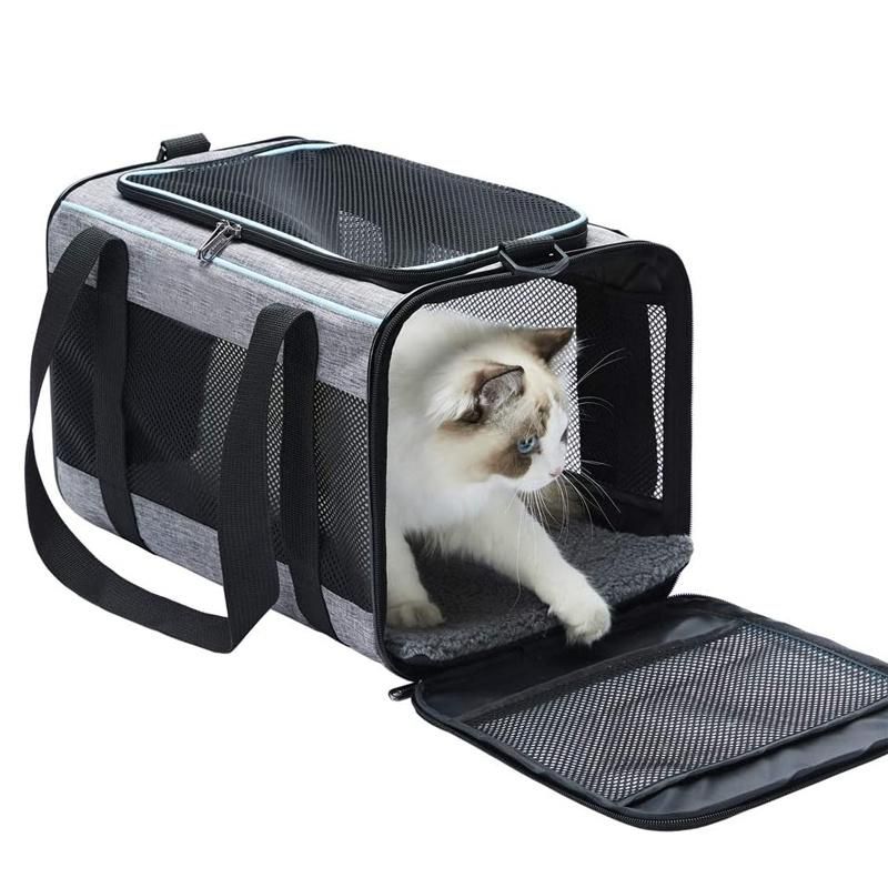 Customized Airline Approved Travel Pet Bag for Medium Puppy and Cats Handle Bag Soft Sided Collapsible Pet Carrier Bag