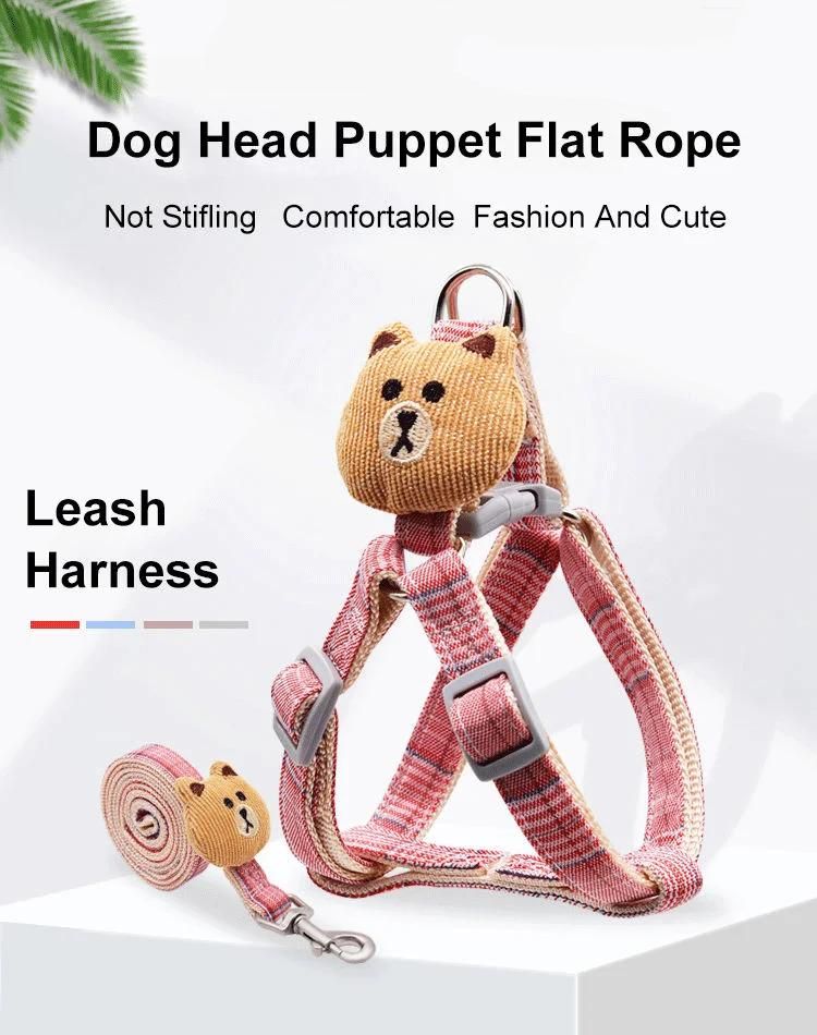 Pet Chest Strap Dog Traction Rope Mesh Breathable Strap Harness and Nylon Dog Leash