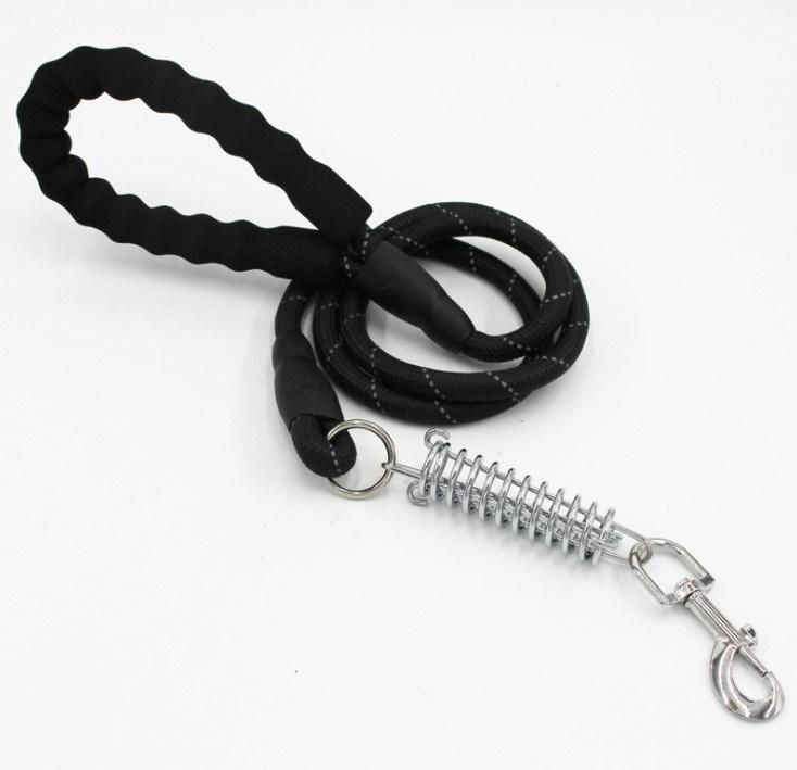 Reflective Spring Explosion-Proof Shock-Absorbing Nylon Pet Dog Leash