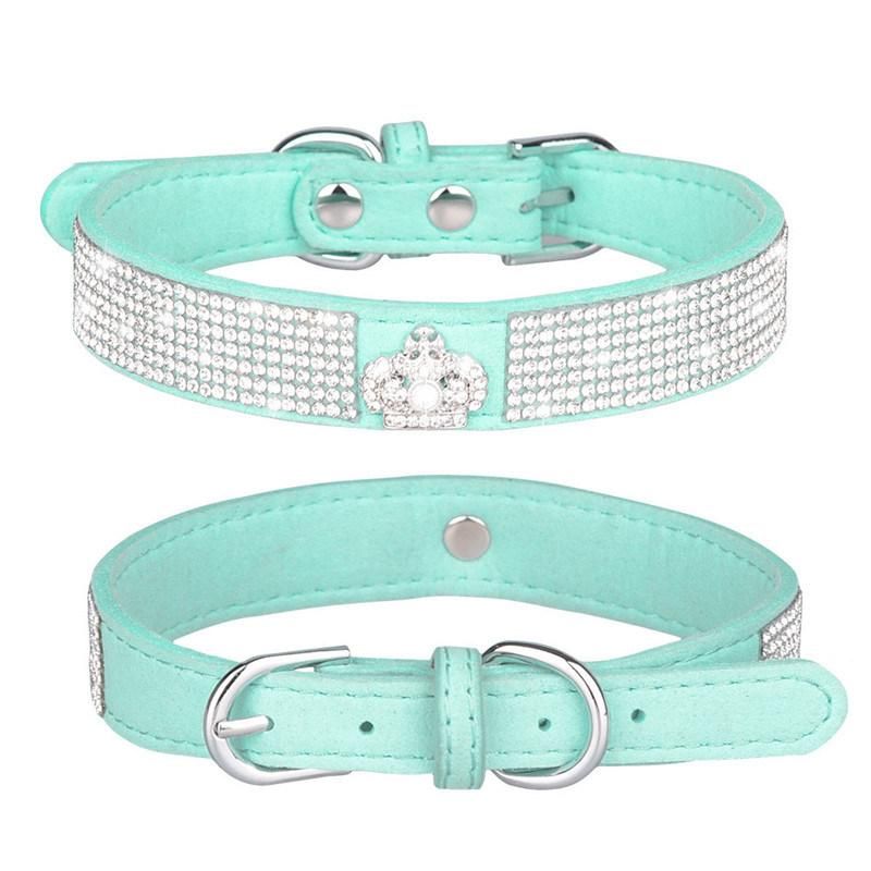 Leather Diamond Dog Collars for Training