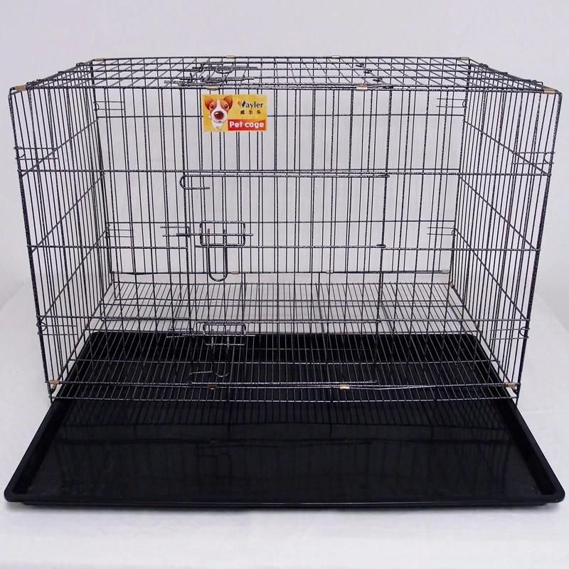 Hot Sale in American Large Foldable Double Door Dog Cage with Skylight Indoor Pet Cage Kennel