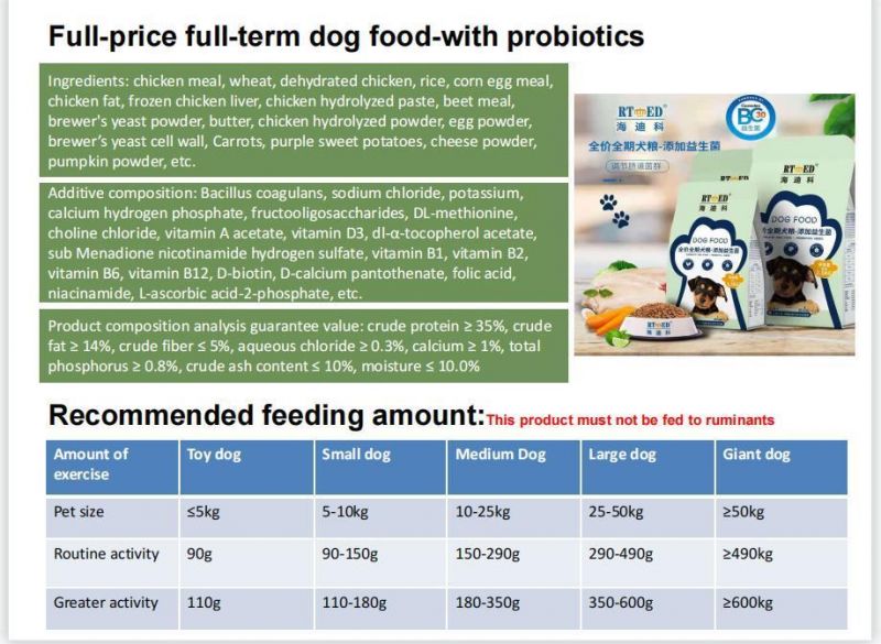 Full-Price Full-Term Dog Food-with Probiotics /Chicken/Beef