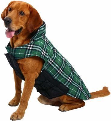 Reversible Dog Jacket Plaid Dog Winter Coat