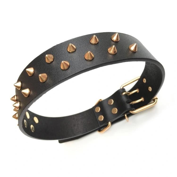 Customized PU Leather Dog Collar for Pet Dog Spiked Studded PU Leather Dog Pet Leash Collar Rivets Pet Necklace