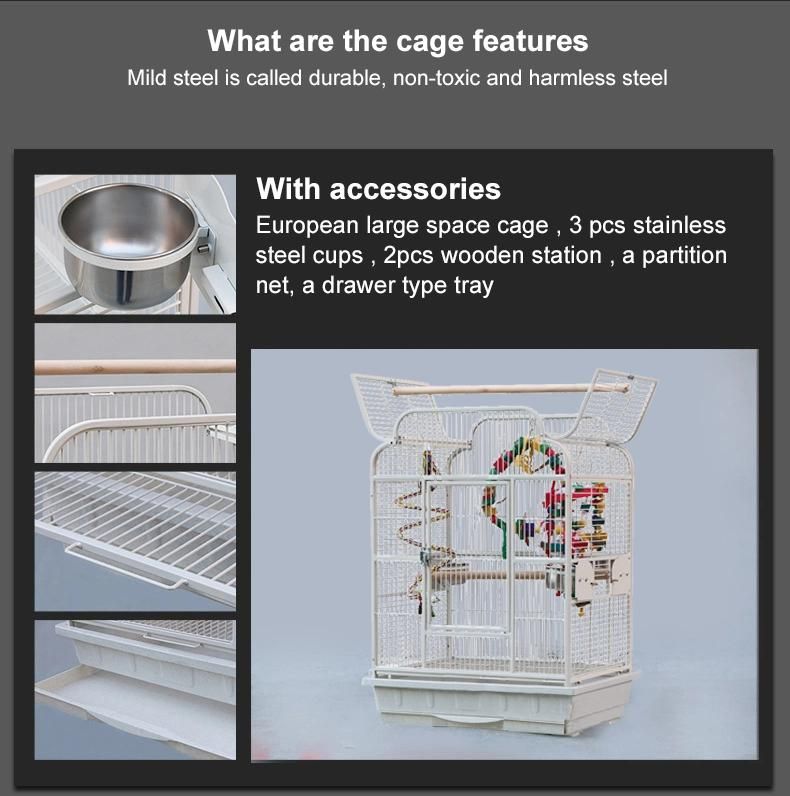 in Stock Customize OEM ODM Steel Metal Garden Decoration Luxury Bird Big Cages